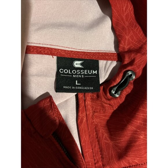 NEW Ohio State Buckeyes Colosseum Red 1/2 Zip Hooded Anorak Jacket Palms Men's L - Picture 10 of 12